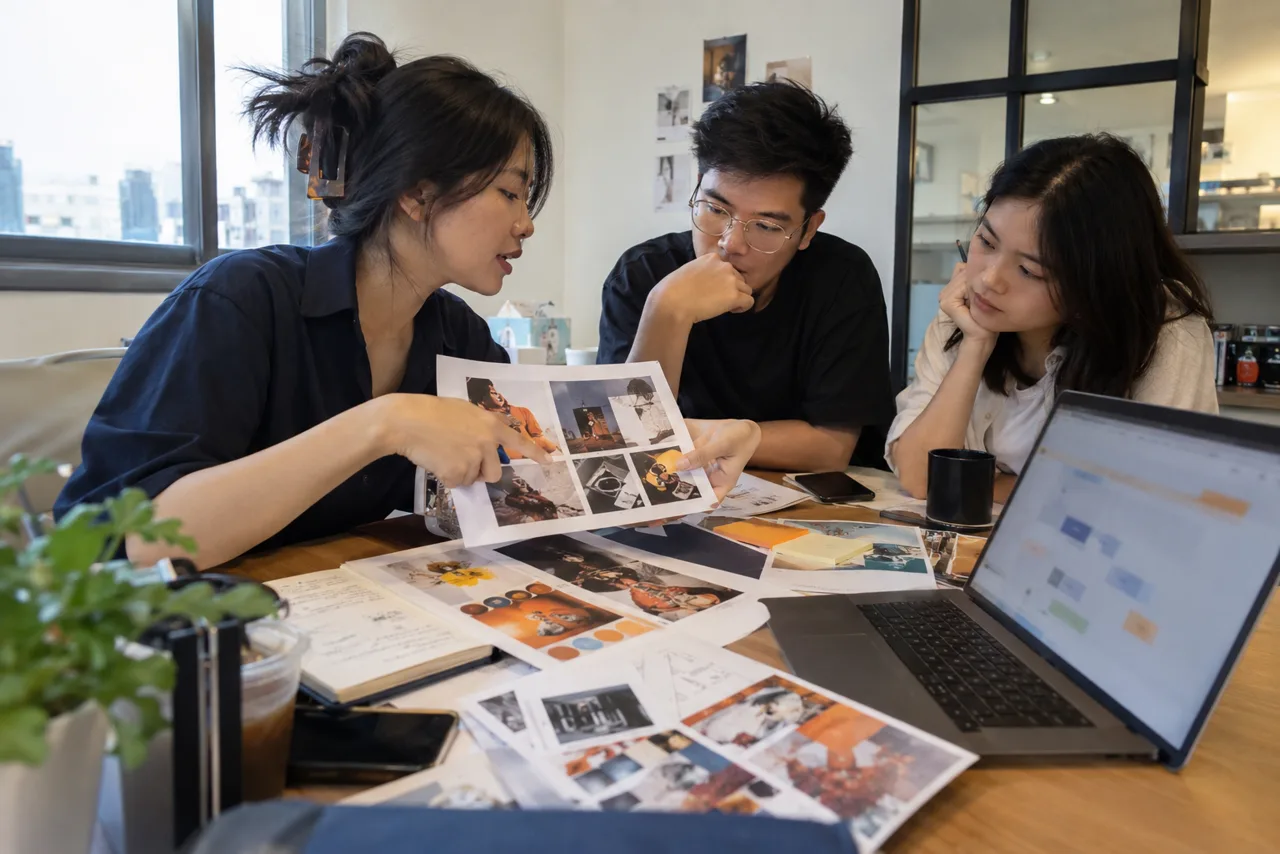 Ảnh minh họa nhóm marketing đang cùng xem ý tưởng chiến dịch